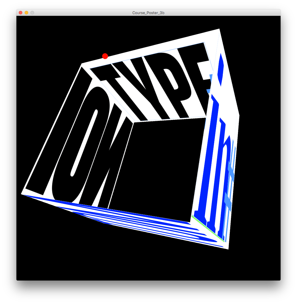 3d spinning cube with typography