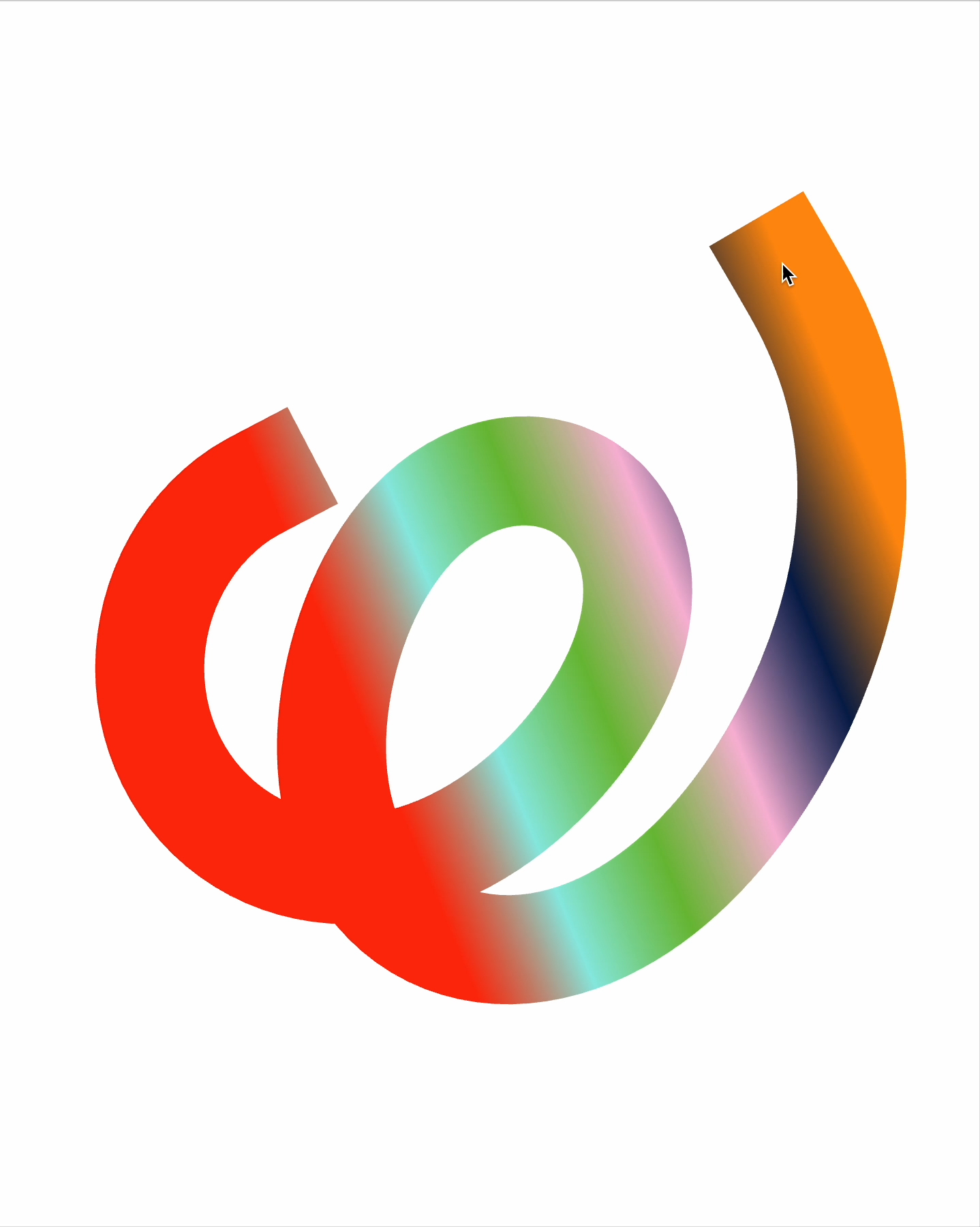 interactive coded gradient following the mouse