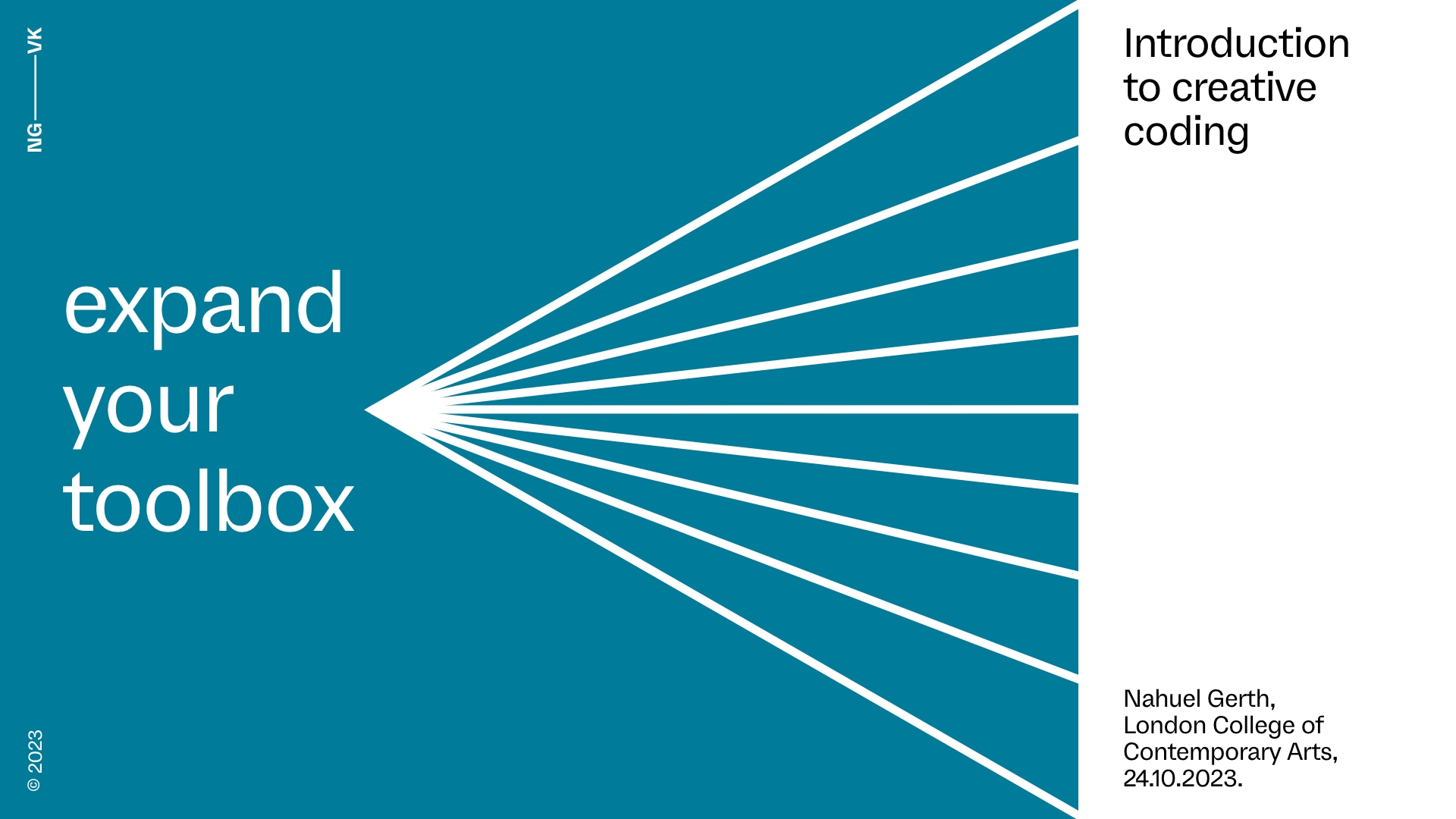 presentation intro side: expand you toolbox – an introduction to creative coding