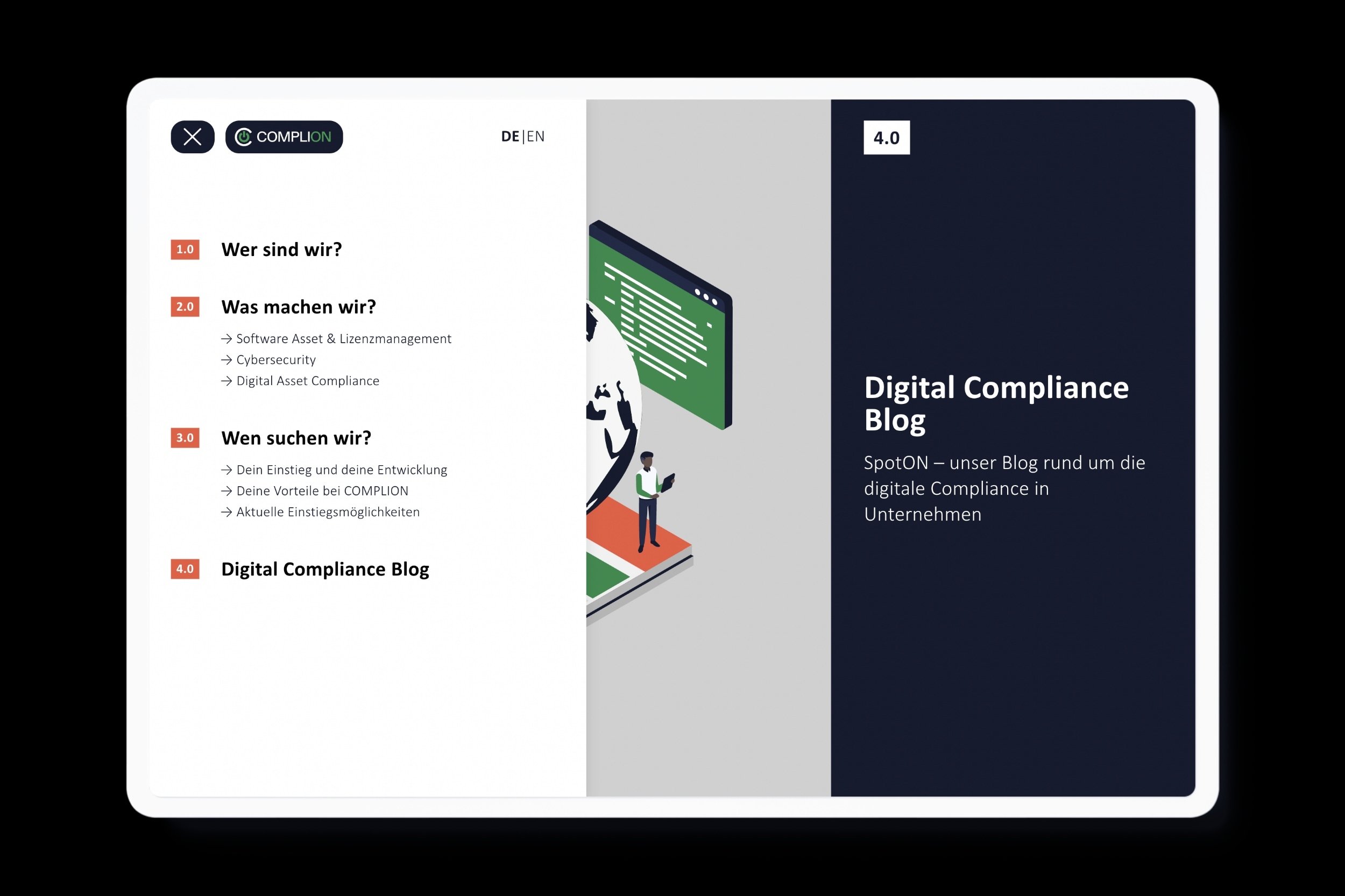Website redesign for Complion with a clean grid layout and colorful isometric illustrations