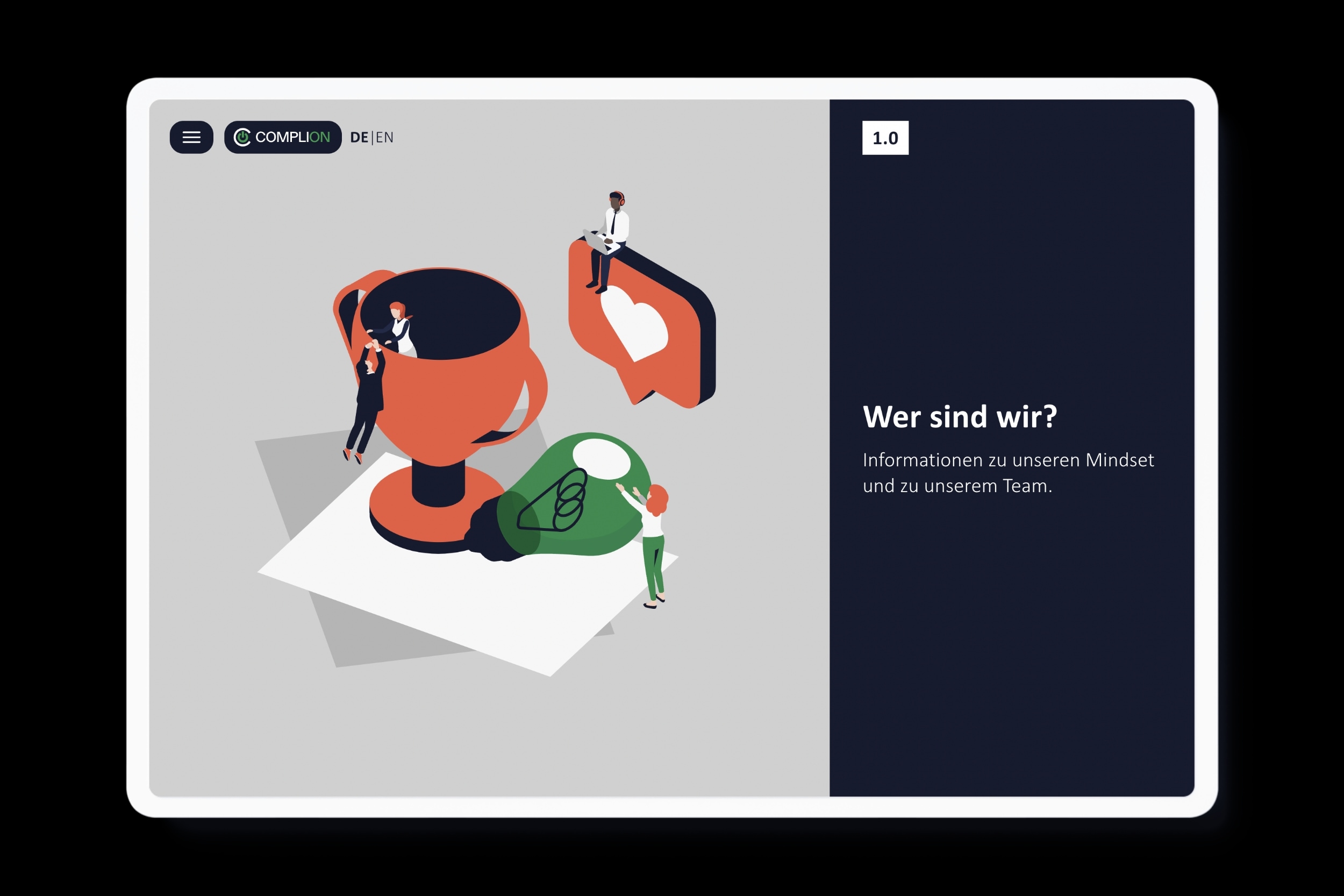Website redesign for Complion with a clean grid layout and colorful isometric illustrations