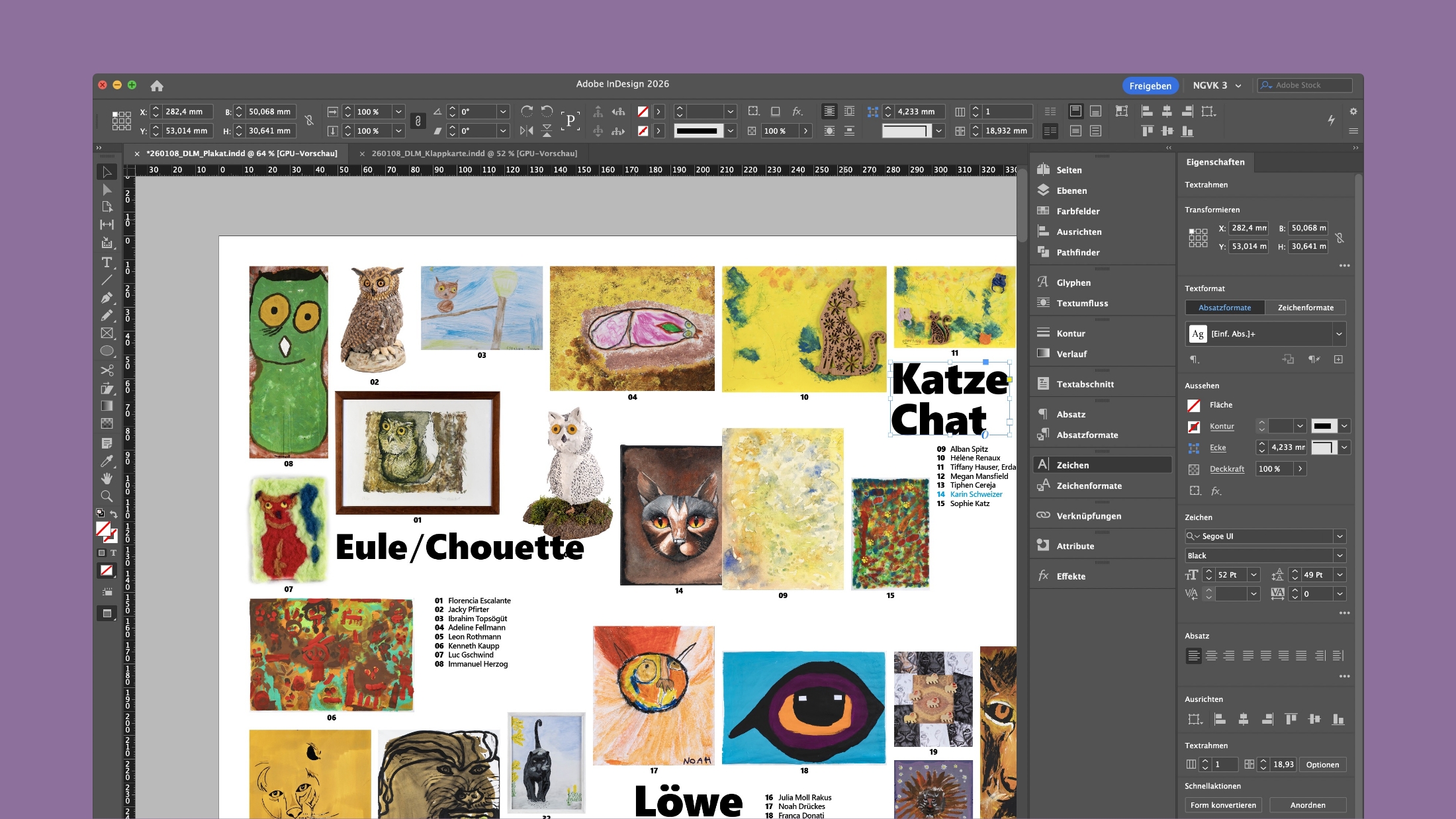 Poster creation process in InDesign