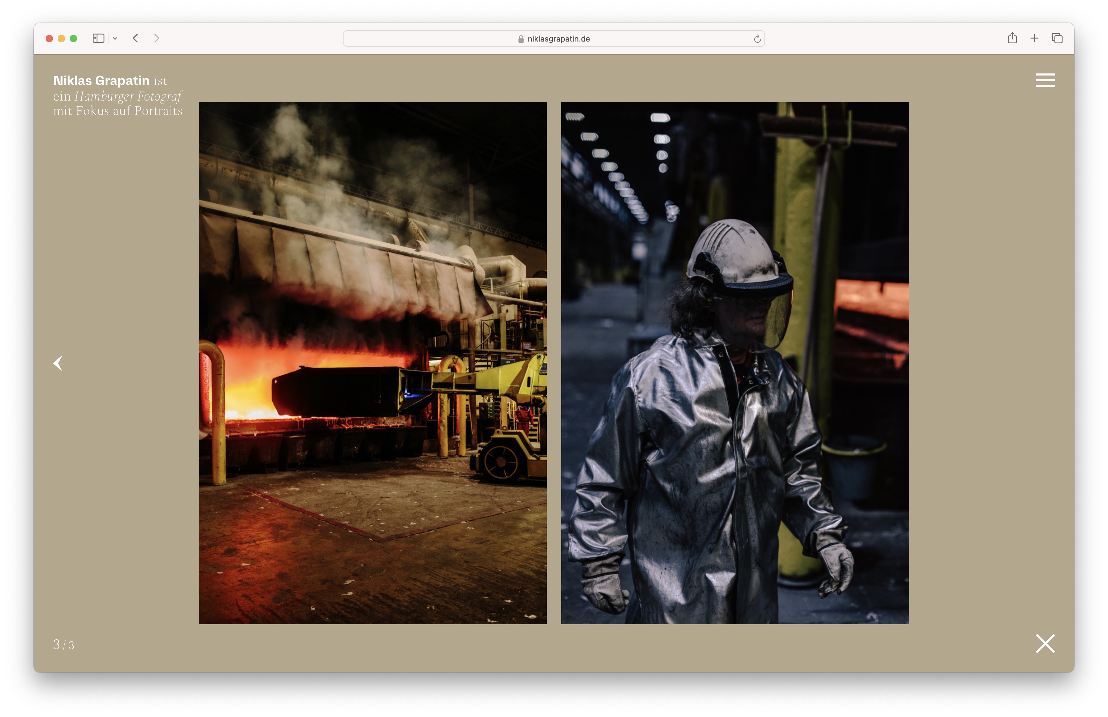 Weblayout of split layout for two images