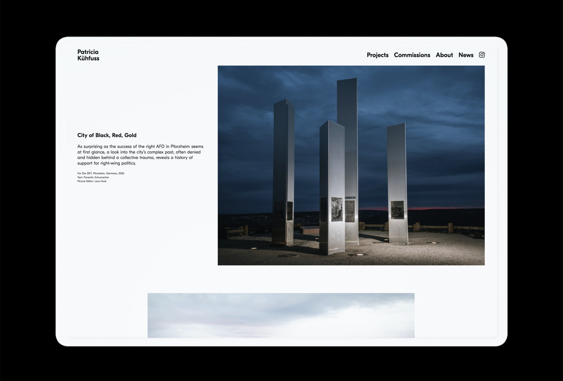 Patricia Kühfuss website layout