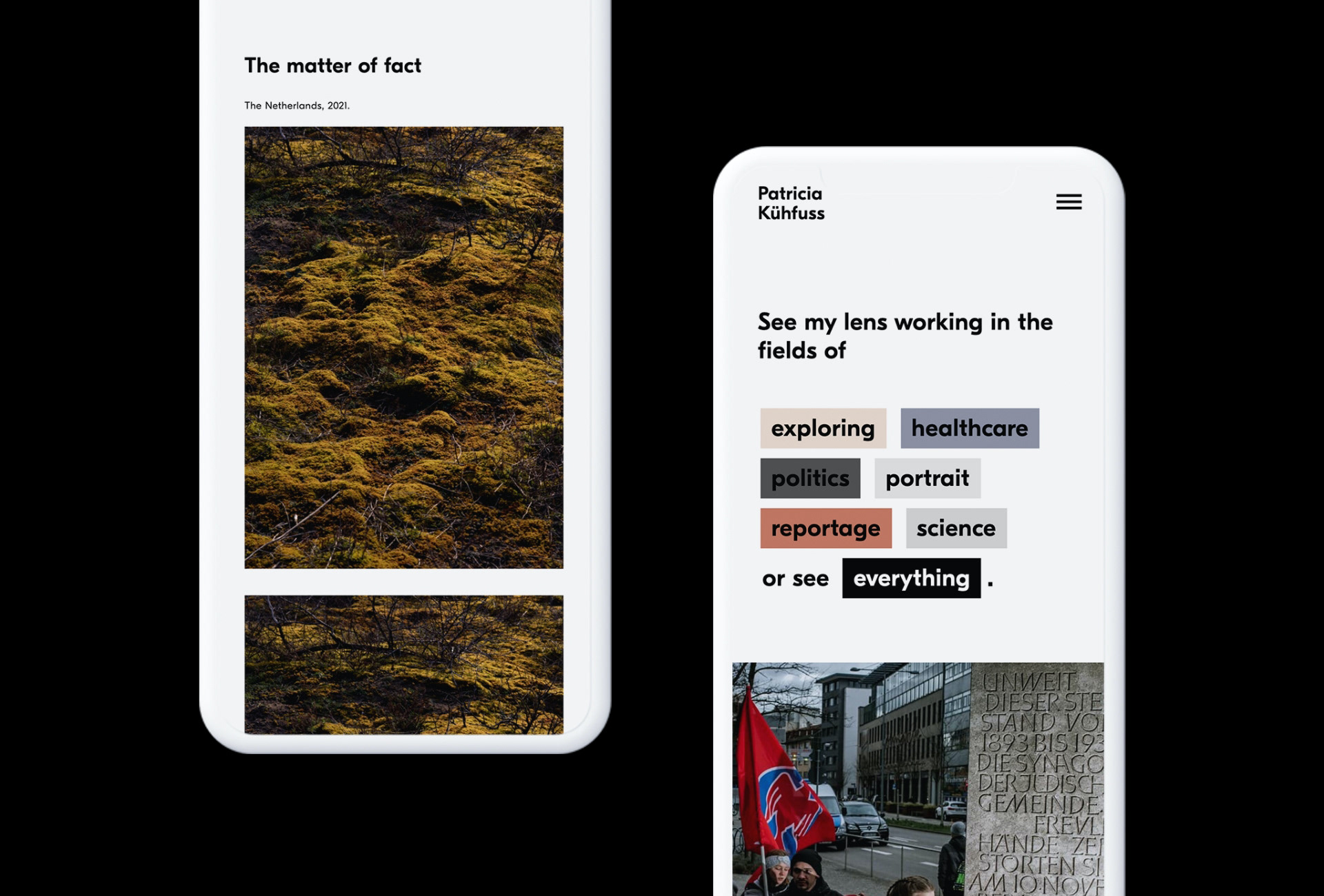 Patricia Kühfuss website layout