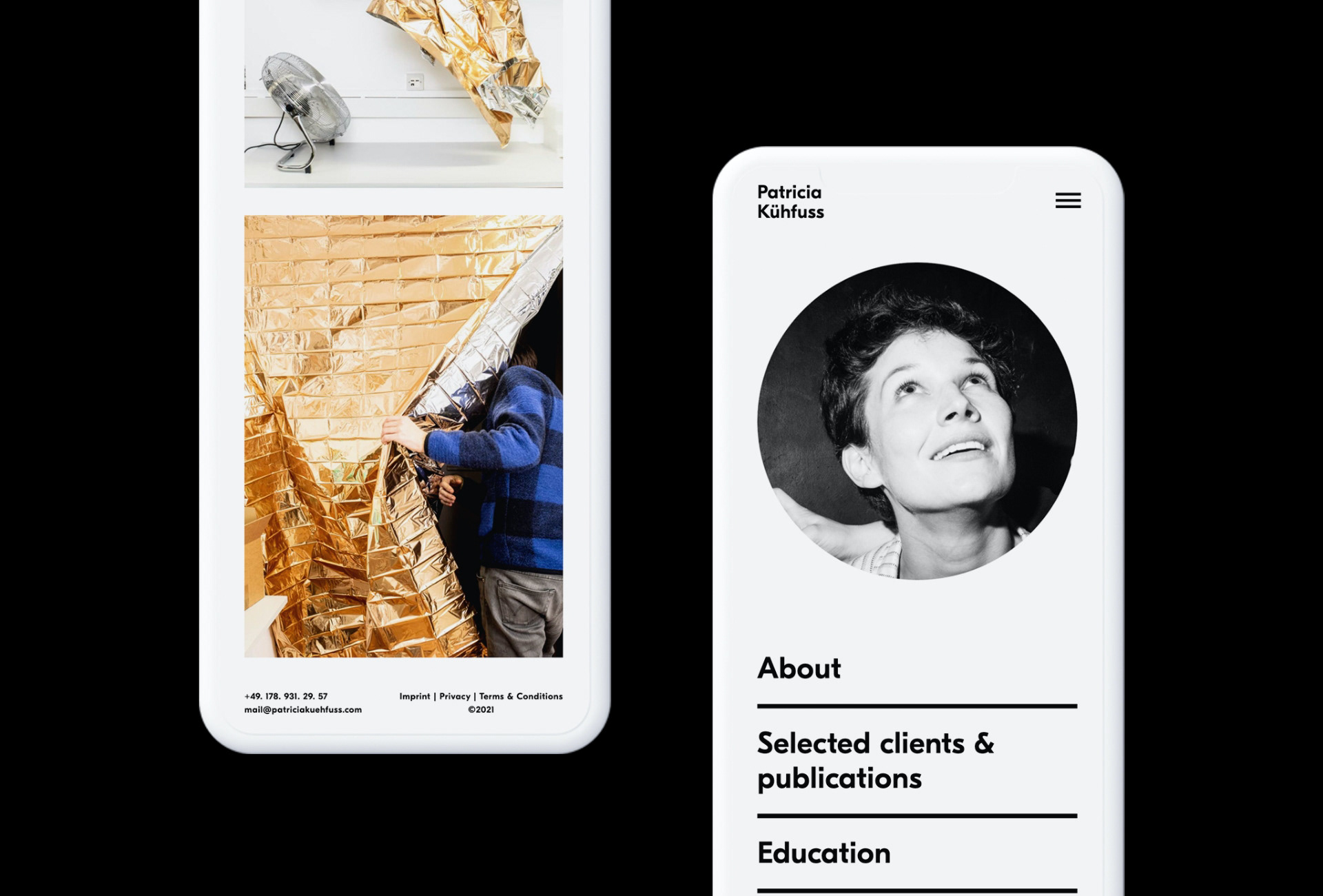 Patricia Kühfuss website layout