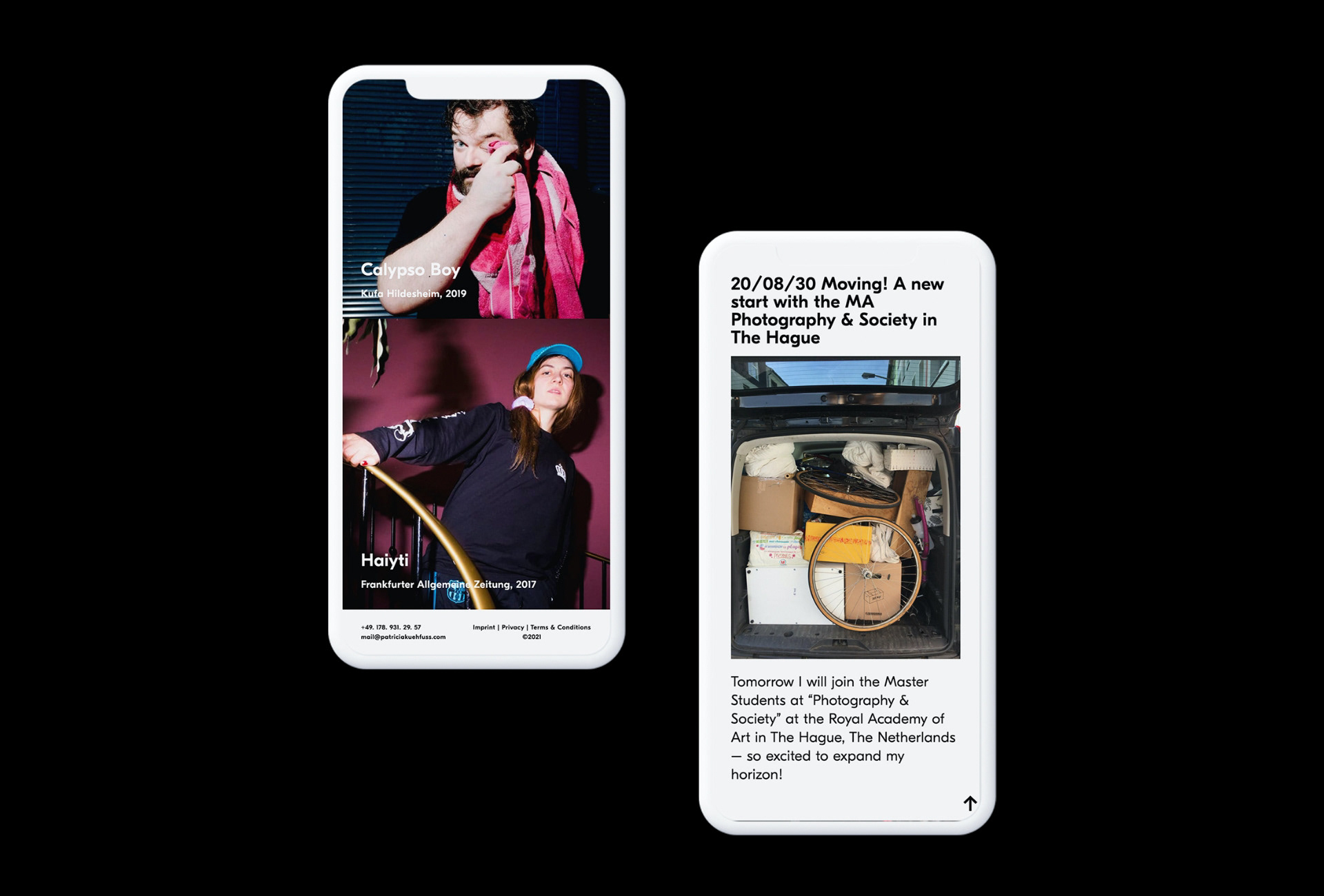 Patricia Kühfuss website layout