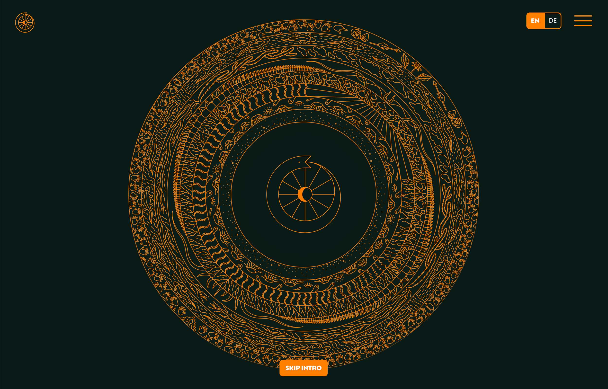 Infinite library landingpage for a virtual reality exhibition by Goethe Institut Tschechien.